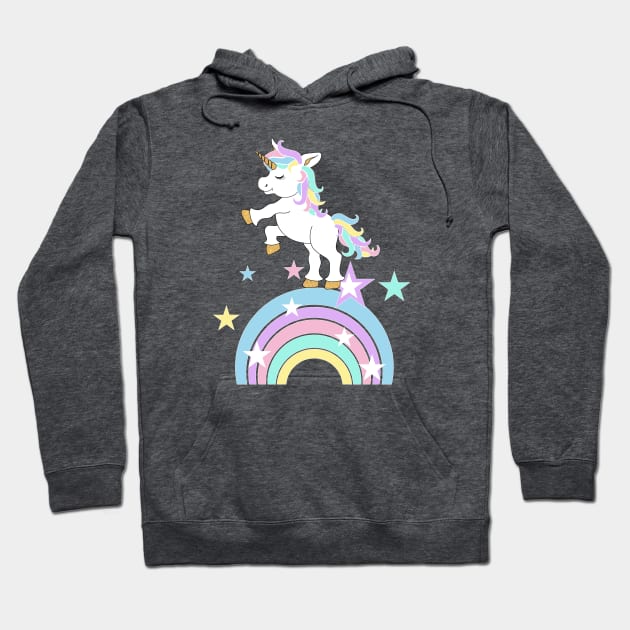 Rainbow Unicorn Hoodie by DesignsbyDonnaSiggy